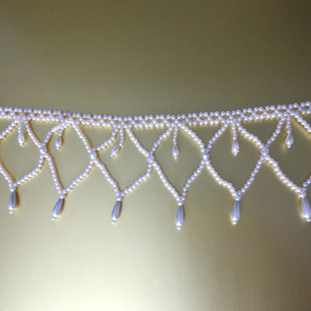 Faux Pearls Beaded Christmas Tree Garland 6 ft The House of Louis Nichole